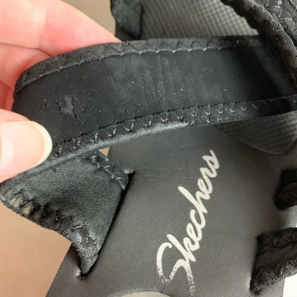 Skechers Womens Cali Cyclers Slip On Block Wedge  Sandals Black Size 7 Y2K - Picture 12 of 14